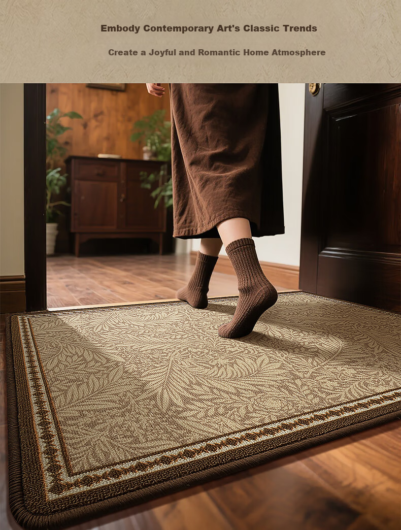 Huaxu Entrance Door Mat Floor Mat Home American Style Hallway Carpet Thickened Wear-Resistant Non-Slip 80x120cm 10