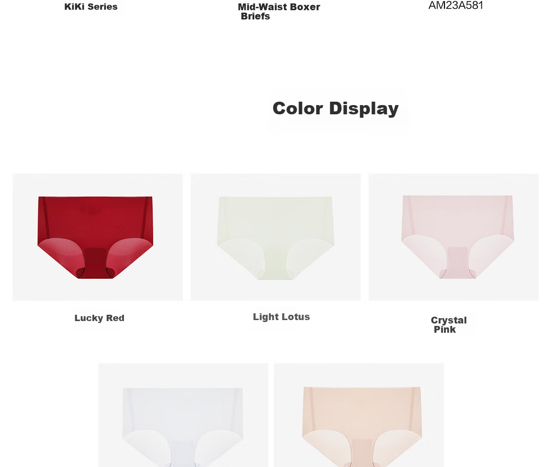 Aimer Women's Seamless High Elastic Mid-Waist Boyshort Underwear AM23A581 Pink Size 155 Mother's Day Gift 2