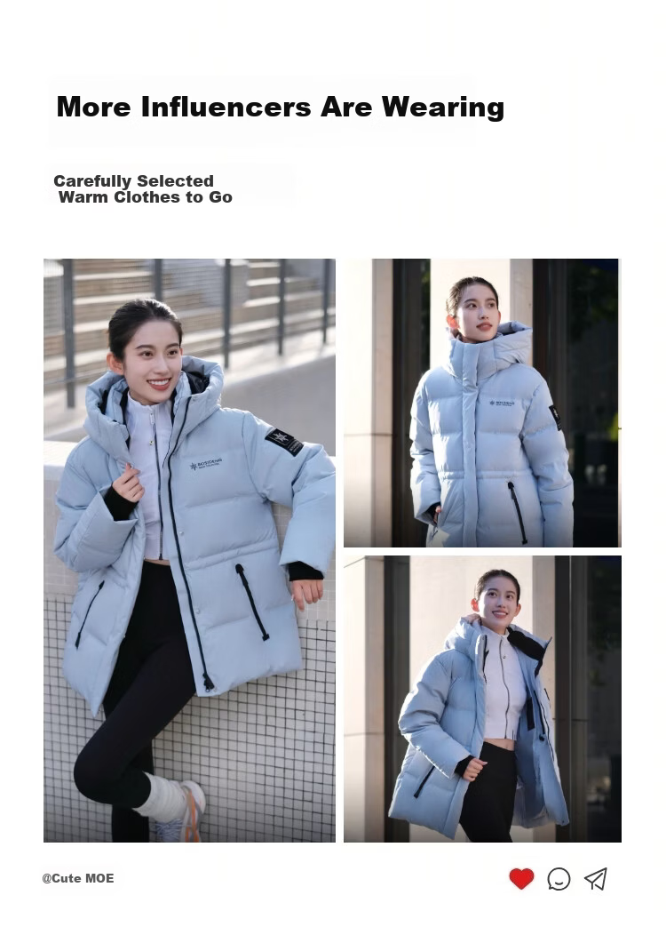 BOSIDENG Off-Season Women's Slim Fit Short Thickened Hooded Stand Collar Down Jacket New Year Red Coat 23