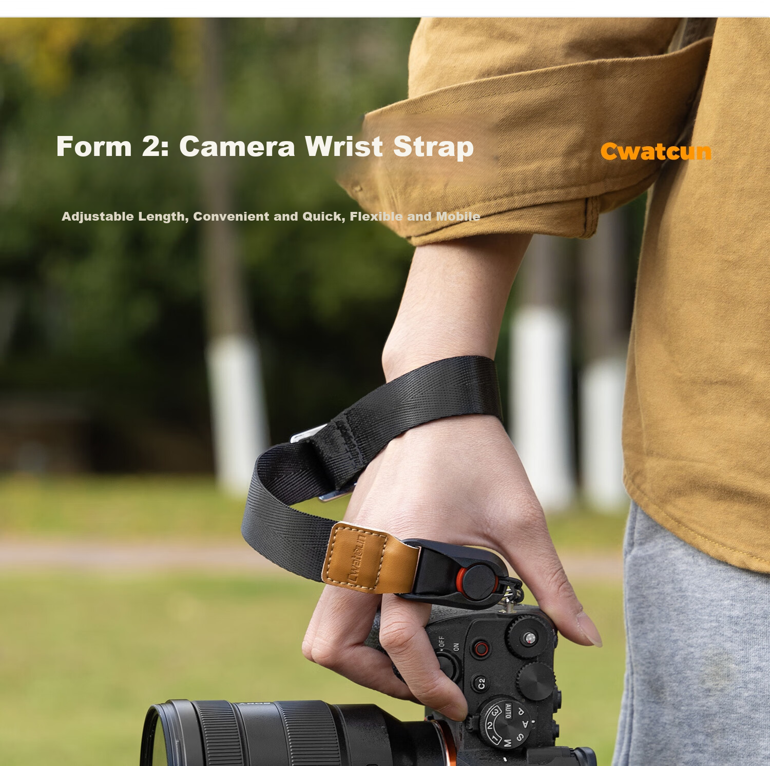 CWATCUN Kaden Camera Shoulder Strap Wrist Strap 3-in-1 Quick Release Buckle Crossbody Neck Strap for Sony Canon Fuji Nikon 5