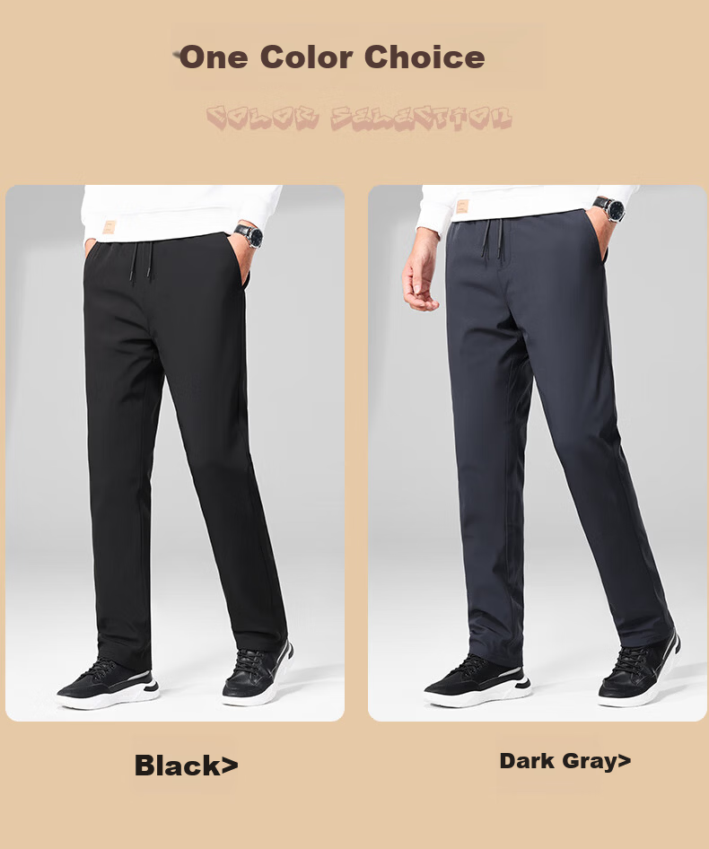 TUCANO Men's Winter Down Pants Thickened Warm Goose Down Casual Windproof Cotton High Waist Straight Leg Trousers 10