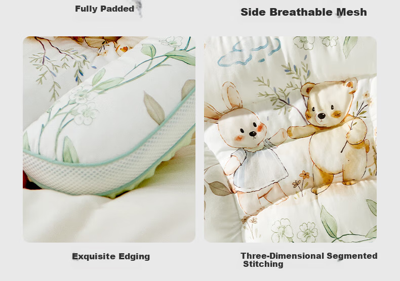 OUYUN Baby Pillow 1-3 Years Old Children's Zoned Spine Protection Shaping Pillow Kindergarten Newborn Gift Castle 29