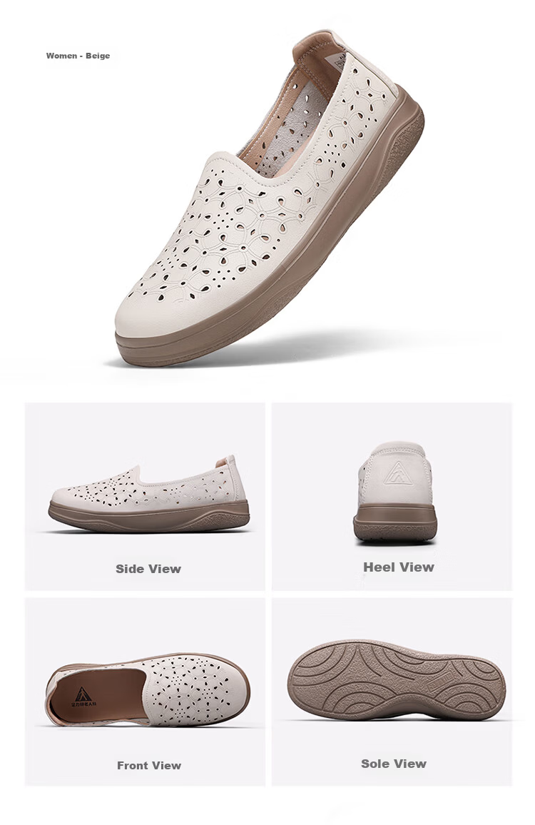 Zulijian Elderly Shoes Spring Summer New Breathable Leather Slip-On Soft Sole Soft Surface Fashion Middle-Aged and Elderly Women's Shoes 8