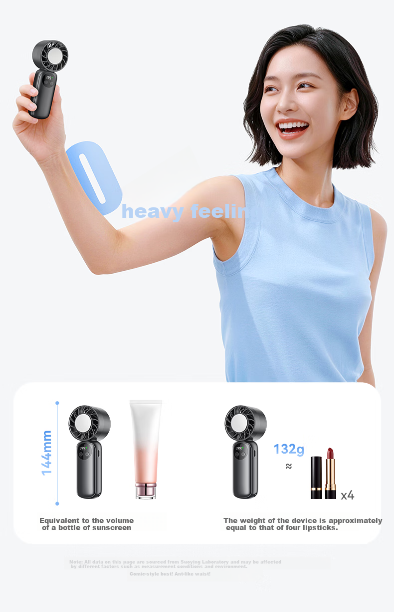 Suying Semiconductor Cooling Handheld Mini Fan USB Rechargeable Silent Portable Dorm Office Bedside Long Battery Life New Model 14