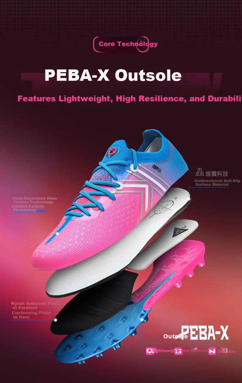 KELME Adult Soccer Shoes for Men, Jidian 5.0 MG Natural And Artificial Grass, Professional Training Football Boots for Competitions, Pink-Blue, Size 40.5 6
