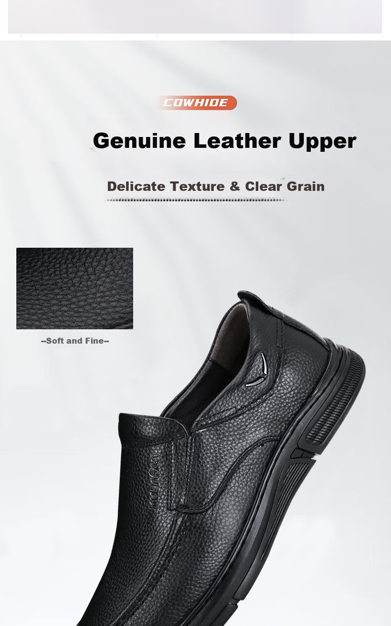 MULINSEN Men's Shoes, Business Casual Leather Shoes, Slip-On Driving Shoes, Dad's Leather Shoes SL247114 4