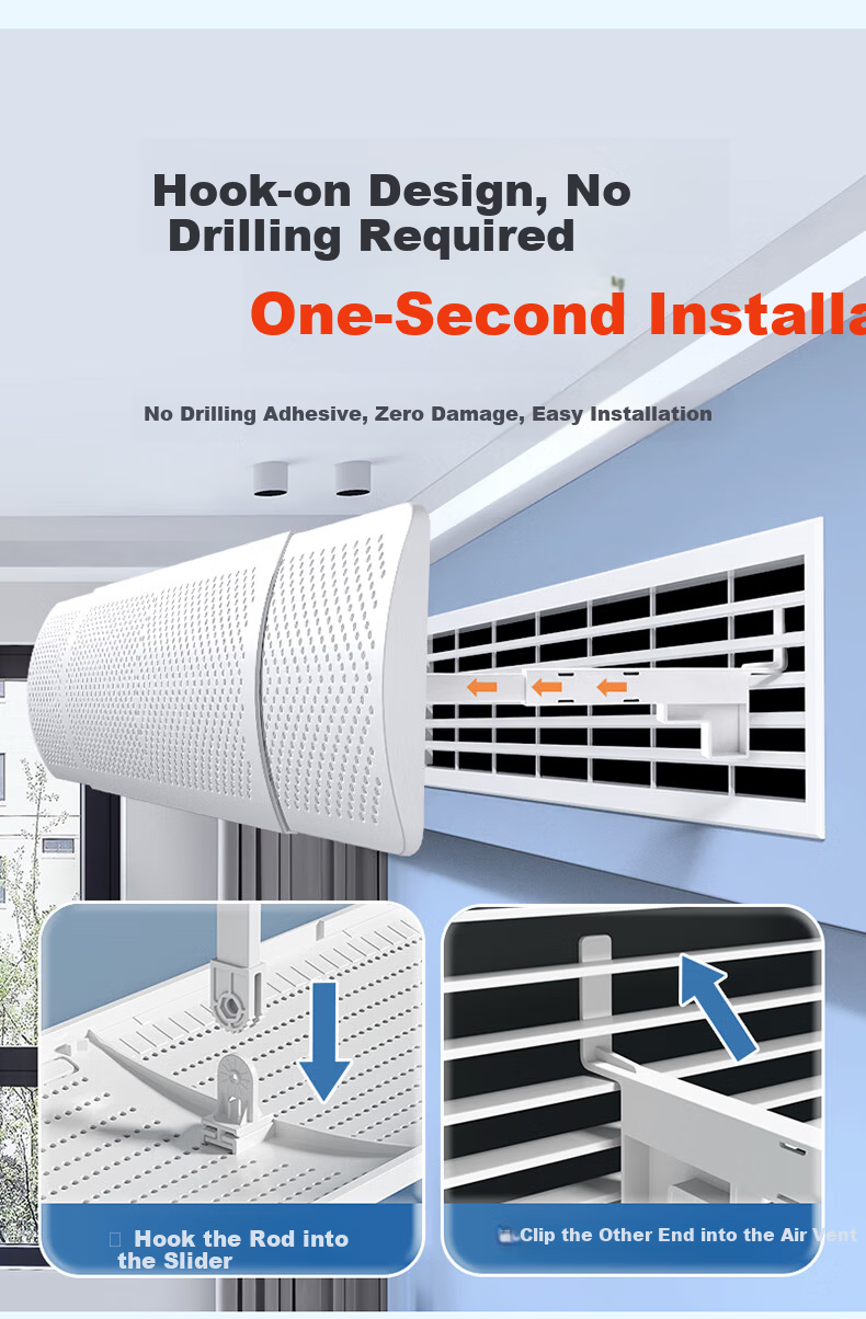 Xiao Huanghou Central Air Conditioner Wind Deflector Air Outlet Shield Anti-Direct Blow Cooling and Heating Air Guide Cover 90-120CM 4