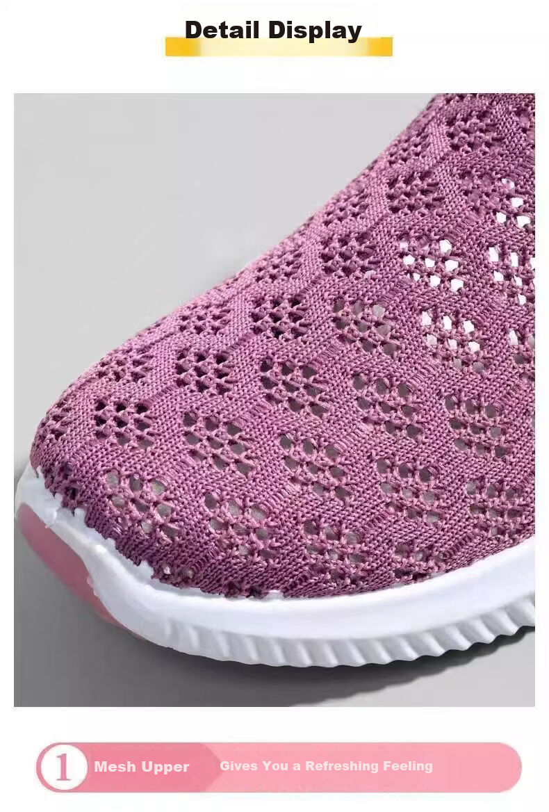 FOOTOPPO Slip-On Cloth Shoes for Women Summer Middle-Aged and Elderly Beijing Style Breathable Sweat-Absorbing Soft Sole Comfortable Walking Shoes for Grandma and Mom 2