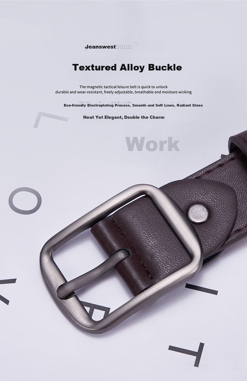 JEANSWEST Unisex Pin Buckle Leather Belt Men Korean Style Simple Durable Trendy Versatile Jeans Waist Belt 1