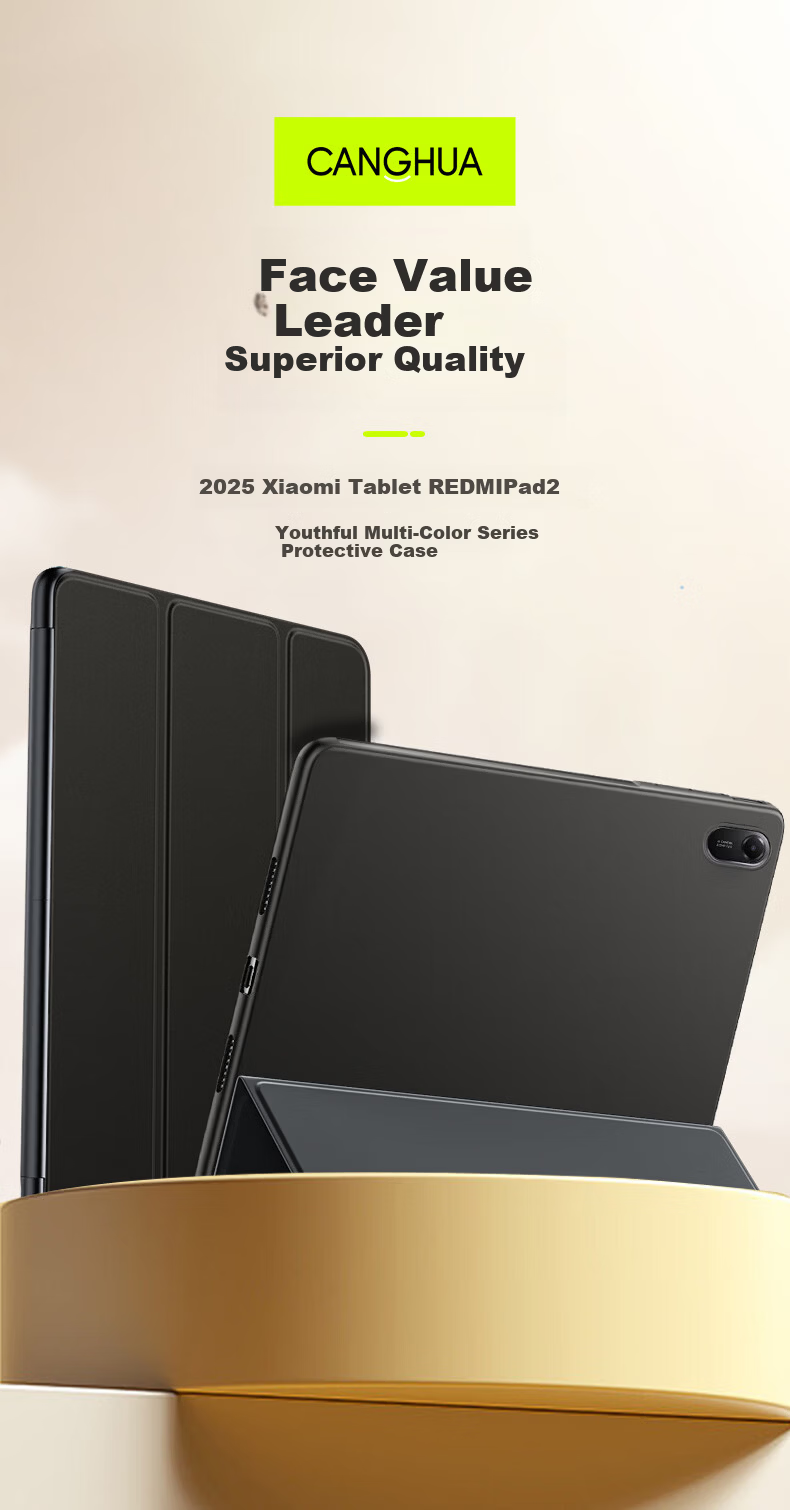 CangHua Protective Case for Redmi Pad2 11-inch 2025 Xiaomi Tablet REDMI Pad2 Full-Cover Shockproof Leather Stand Case 1