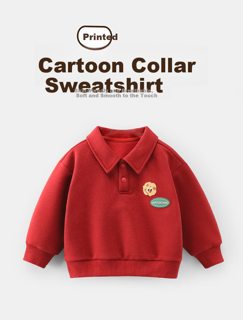 Ciciibear Boys' Long Sleeve Hoodie Spring and Autumn New Children's Polo Shirt Baby Spring Top Toddler 2024 1