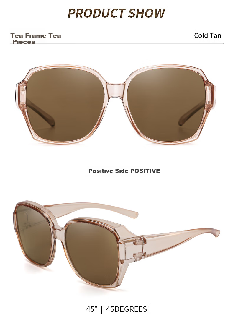 LESCA LUNETIER Polarized Clip-On Sunglasses for Women UV Protection Driving - Upgraded Polarized Brown Frame with Brown Lenses 14