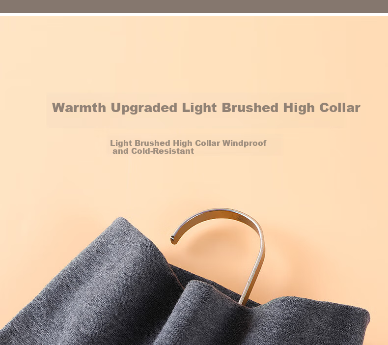 Seven Wolves 100% Cotton High Neck Autumn Winter Men's Thermal Shirt Windproof Neck Protection Pure Cotton Base Layer 12