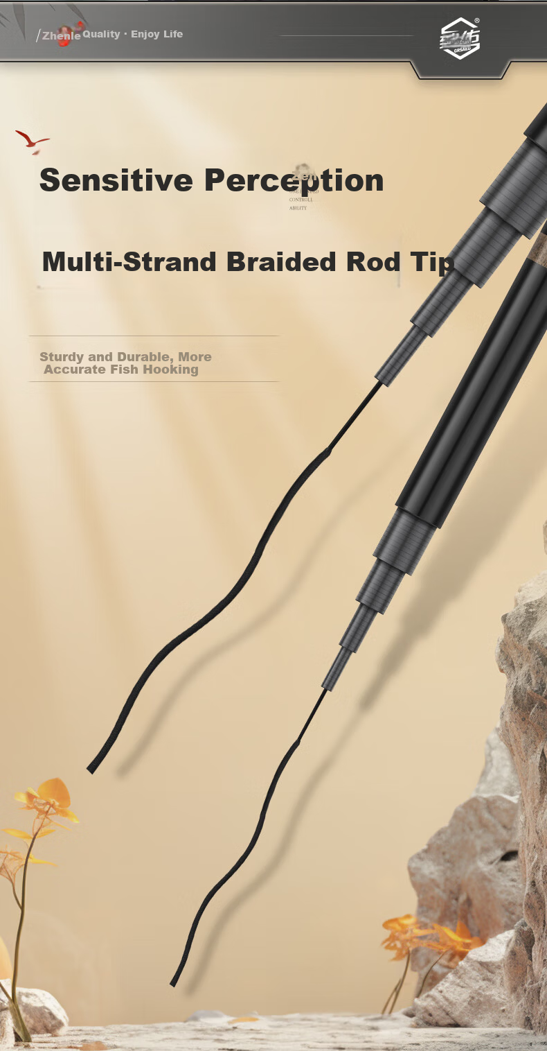 Grased Fishing Rod, Carbon Fiber Fishing Pole, Handheld Rod, Leisure Wild Fishing, Small Platform Fishing Pole, Crucian Carp Short Section Stream Rod, Zen Style, 3.6 Meters 13