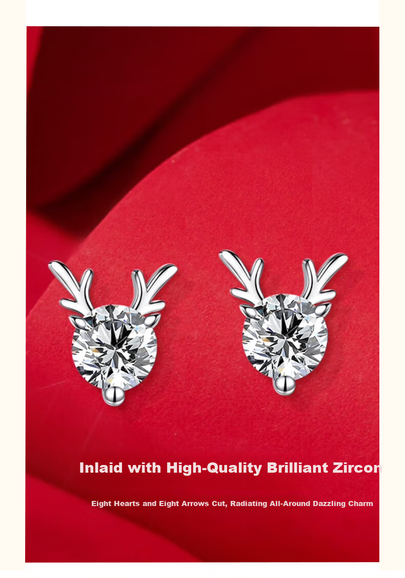 Chow Tai Fook Weekly Light Luxury High-End Silver Stud Earrings for Women Gift Box Birthday Present for Girlfriend 14