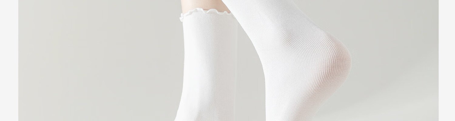 Guxu Disposable Socks Summer Thin Ice Silk Socks Women Travel Daily Use Mid-Calf Cotton Socks Black and White 37