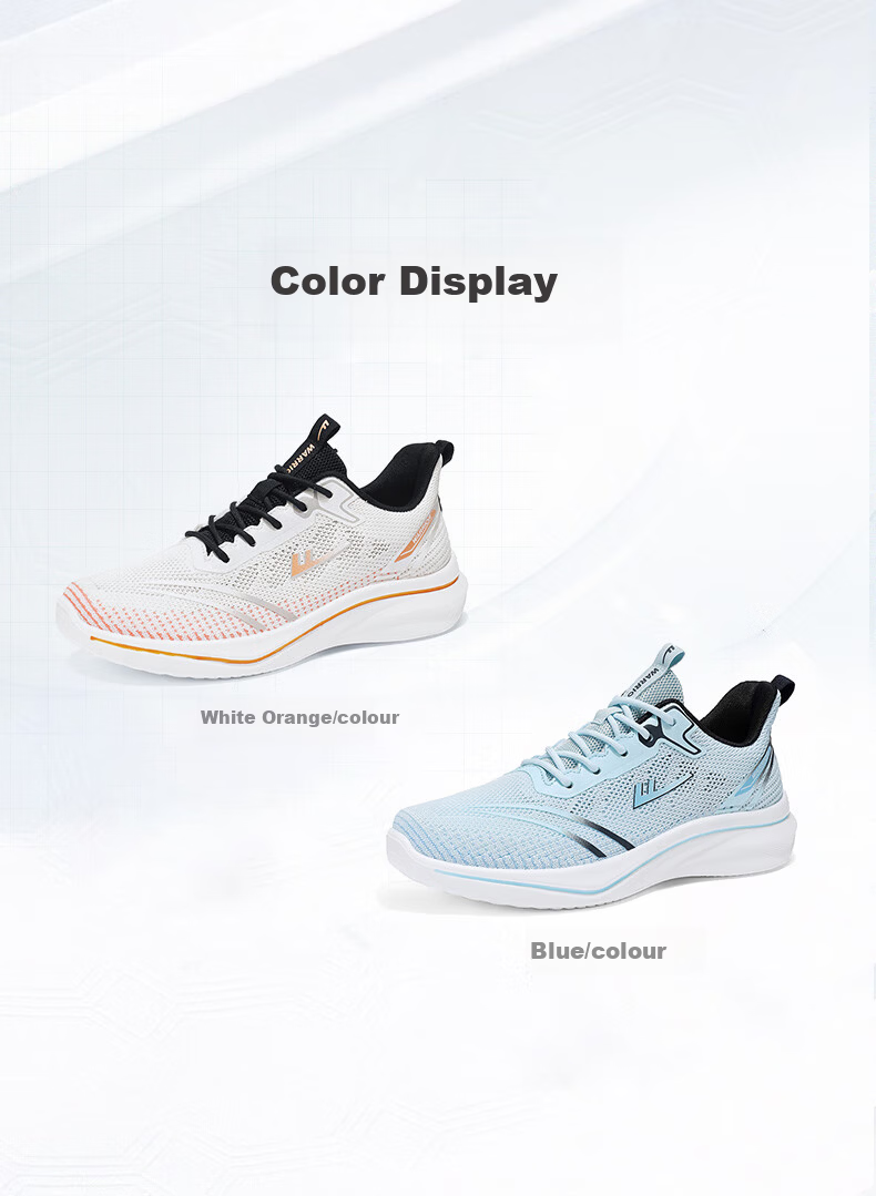 Warrior Men's Sports Shoes Lightweight Breathable Running Shoes Casual Soft Elastic Sneakers White Orange Size 39 7
