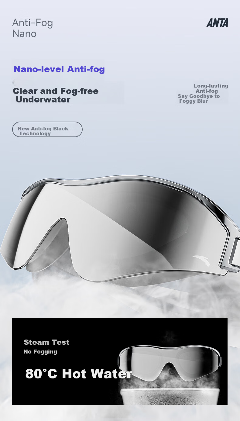 ANTA Water Eye 2.0 Myopia Swimming Goggles Professional HD Anti-Fog Unisex Galaxy Black 500° 4