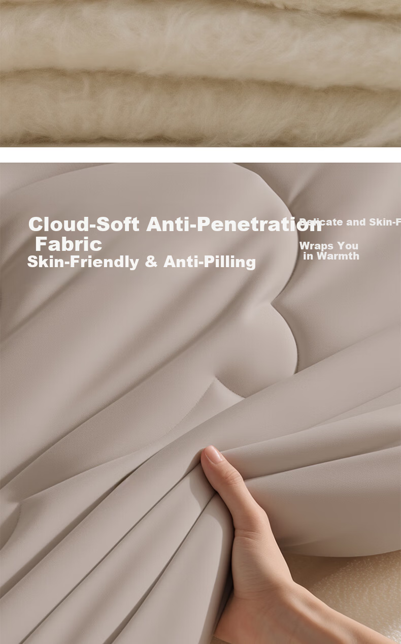 HLA 7A Antibacterial Wool Quilt Winter Sheep Wool Comforter Filling 150×200cm Approx. 7 Jin White Khaki 5