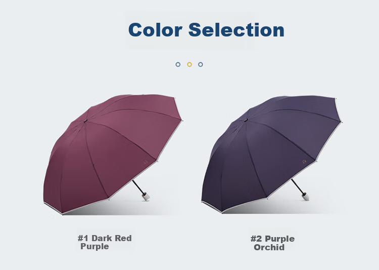 Paradise Umbrella Men's/Women's Three-Fold All-Steel Large Double Business Umbrella with Reflective Strips Rock Blue 14