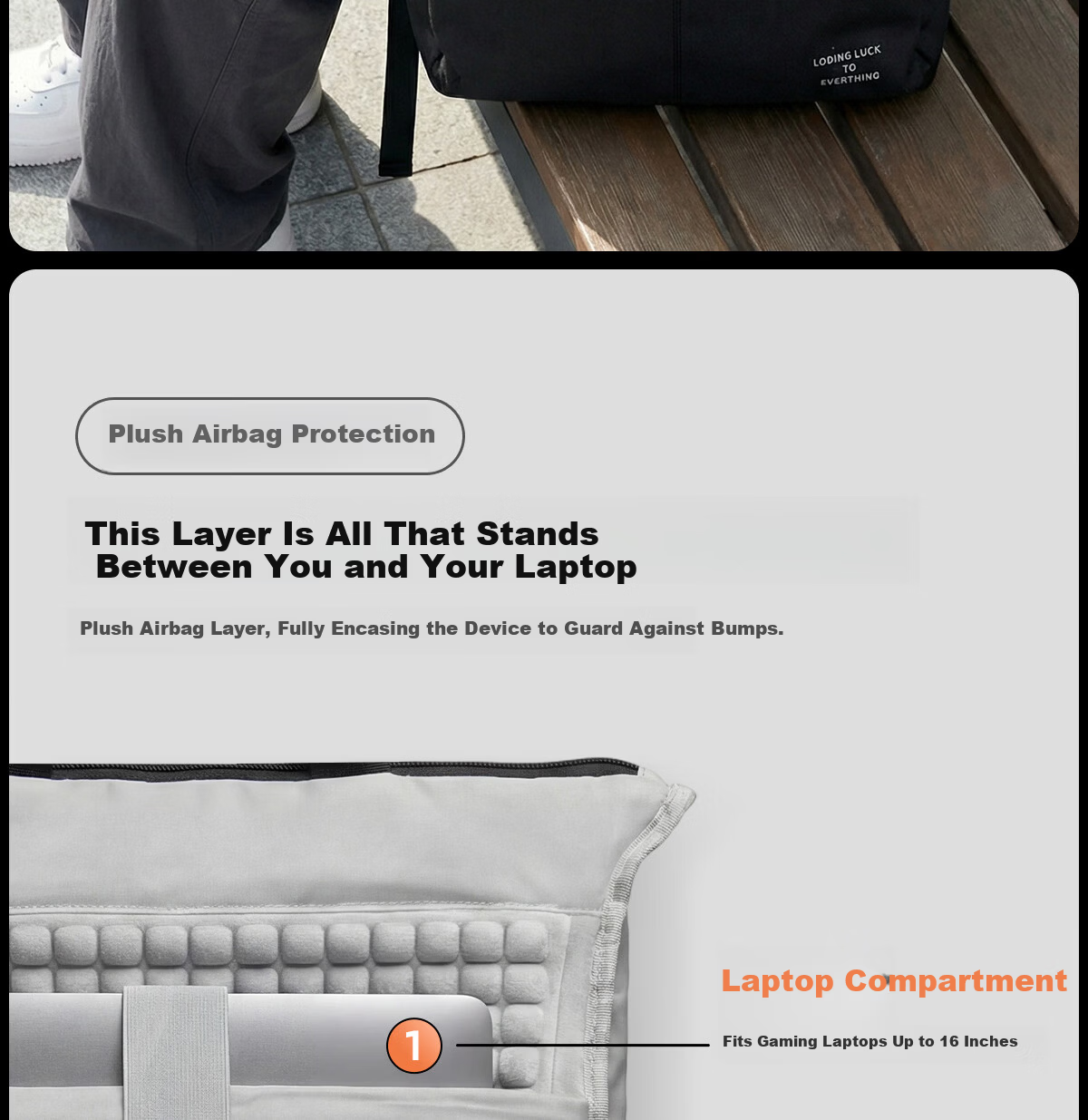JINSHIWQ 16-inch Laptop Backpack Lightweight Stylish Commuter Bag for Men and Women Business Travel Handheld College Student Backpack 6