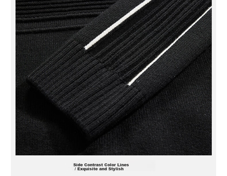 CABBEEN Men's Striped Textured Jacquard Casual Winter Long Sleeve Sweater (70% Acrylic, 30% Wool) 10