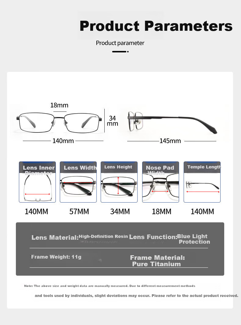 Chuangguo Japan Daiming High-End Pure Titanium Men's Reading Glasses HD Genuine Blue Light Blocking Top Ranked Brand 13