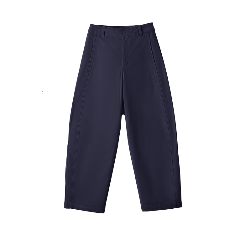 JD Jingzao Curved Blade Pants Women 2026 New Casual Pants Spring Autumn Sports Loose Low Hip Dark Sea Blue M