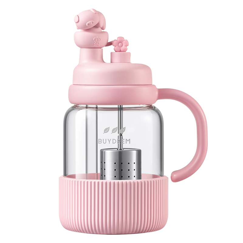 Buydeem New High-Temperature Resistant Glass Portable Tea Infuser Straw Cup Gift Tea Brewing Cup