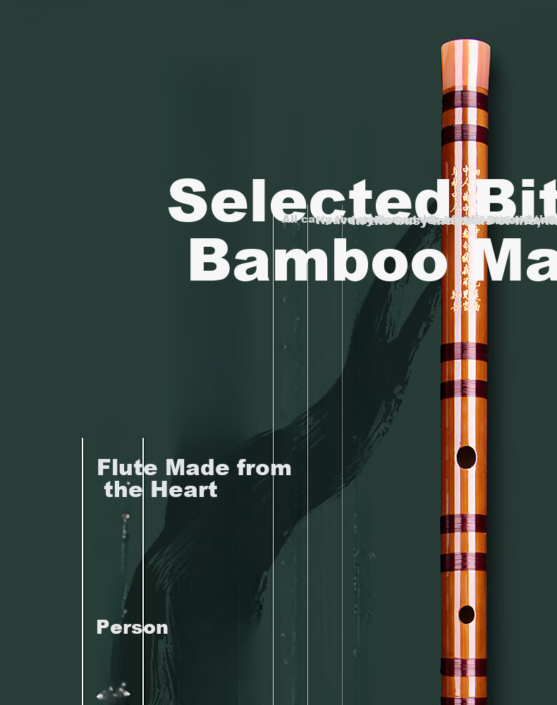 Range Flute F Key Bamboo Flute Professional One-Piece Flute Adult Children Beginner Performance Transverse Flute 1
