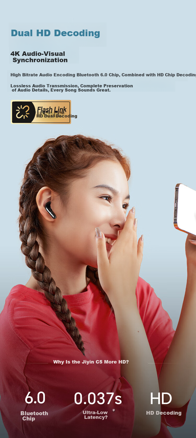 IGene [AI Translation + Conference Summary] 2026 New Smart Bluetooth Earphones, Semi-In Wireless, for Music And Gaming, Low Latency, Compatible with Huawei, Xiaomi, OPPO, OnePlus, Vivo 12
