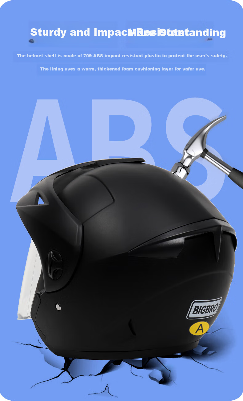 BIGBRO KY188 Pearl White New National Standard 3C Motorcycle Electric Vehicle Helmet Unisex Four-Season Winter Warm Sunshade Electric Bike Safety Cap Visor Helmet 4