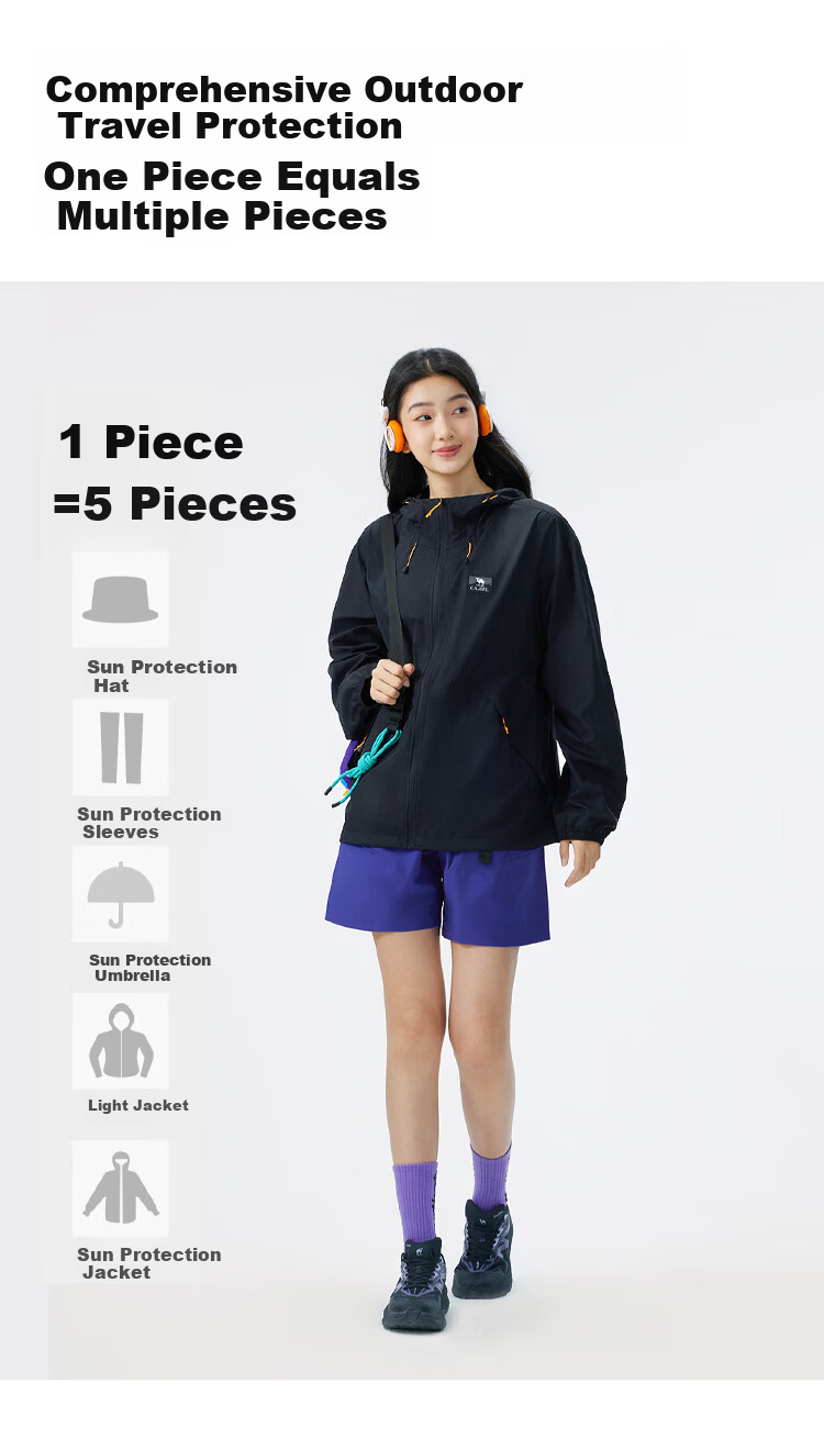 CAMEL Outdoor Original Yarn Sun Protection Jacket 2026 Spring Summer New Unisex Cooling Breathable Sun Protection Sports Jacket 1007 16