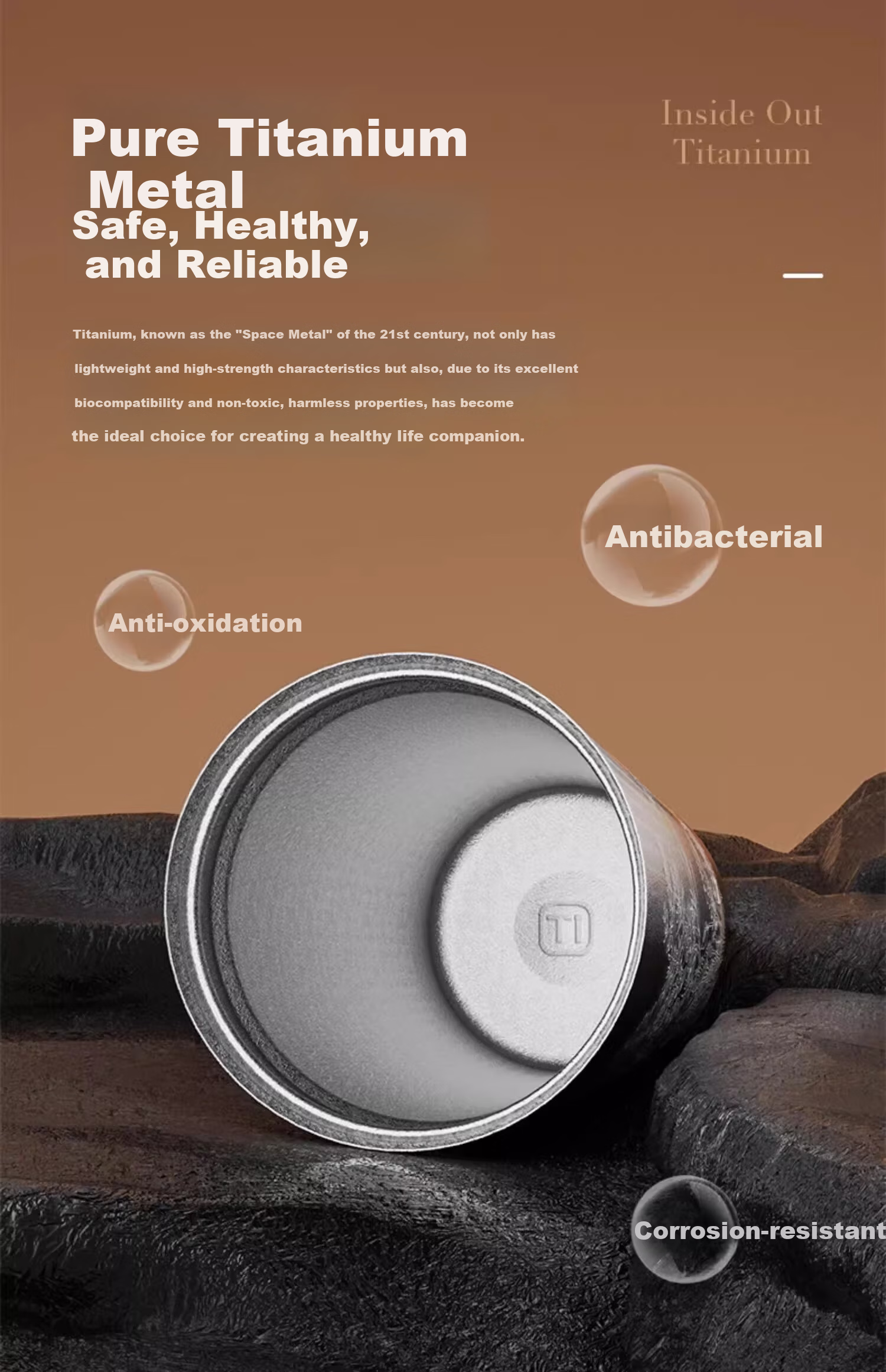 Carrot Pure Titanium Insulated Outdoor Portable Coffee Cup High-End Straw Water Bottle Large Capacity Titanium Cup Birthday Gift 4