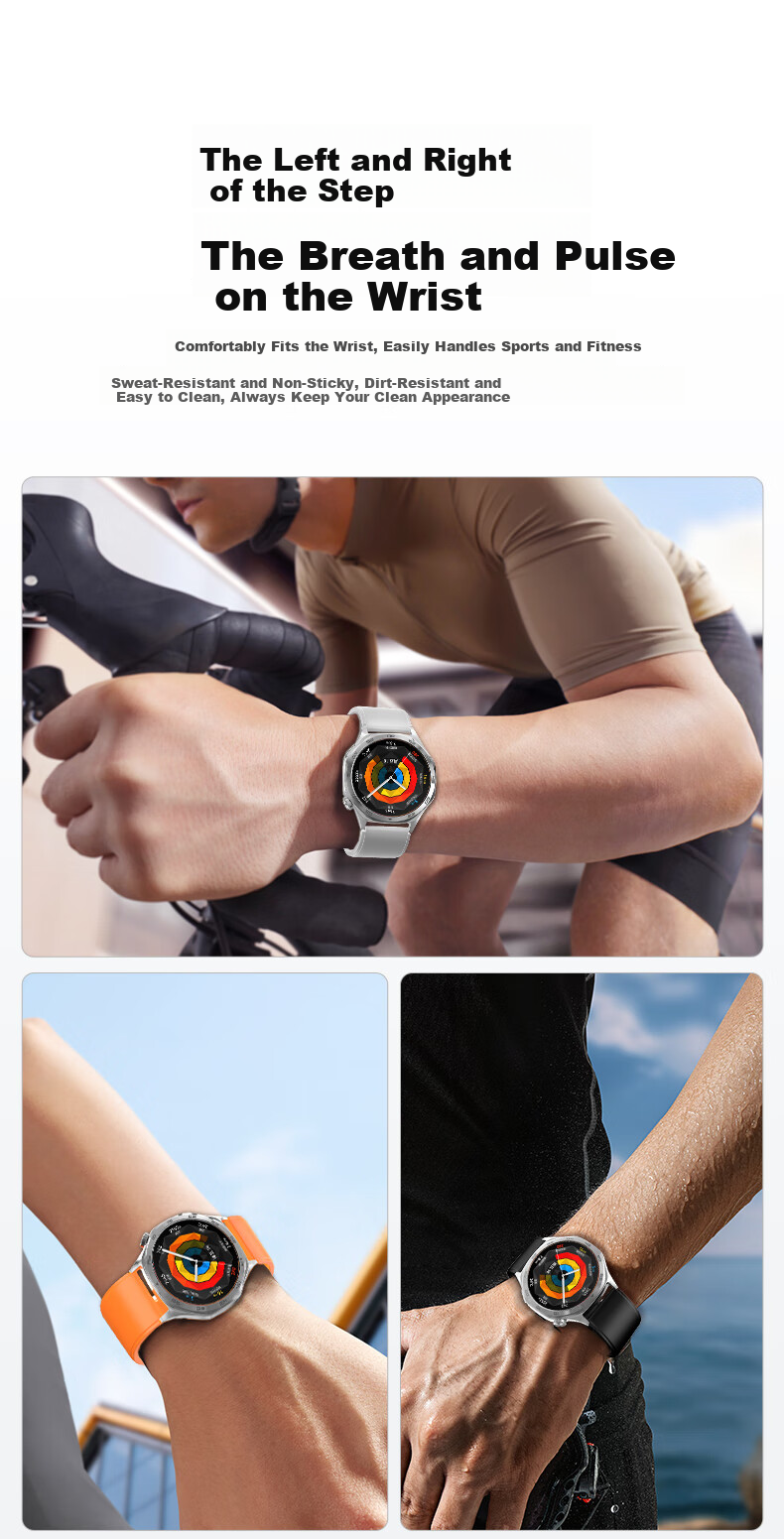CangHua Silicone Watch Band for Huawei Watch5/Watch4 Pro/Watch3/GT6/GT6 Pro/GT5/GT4/GT3 Pro/GT2 Men's Sports Strap Gray 11