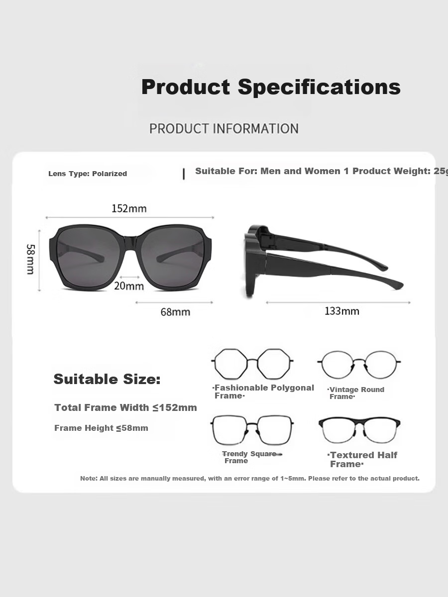 AMORAYS Sunglasses Clip-On for Nearsighted Glasses, Foldable Polarized UV Protection Sunglasses for Men And Women to Wear Over Prescription Lenses While Driving 3
