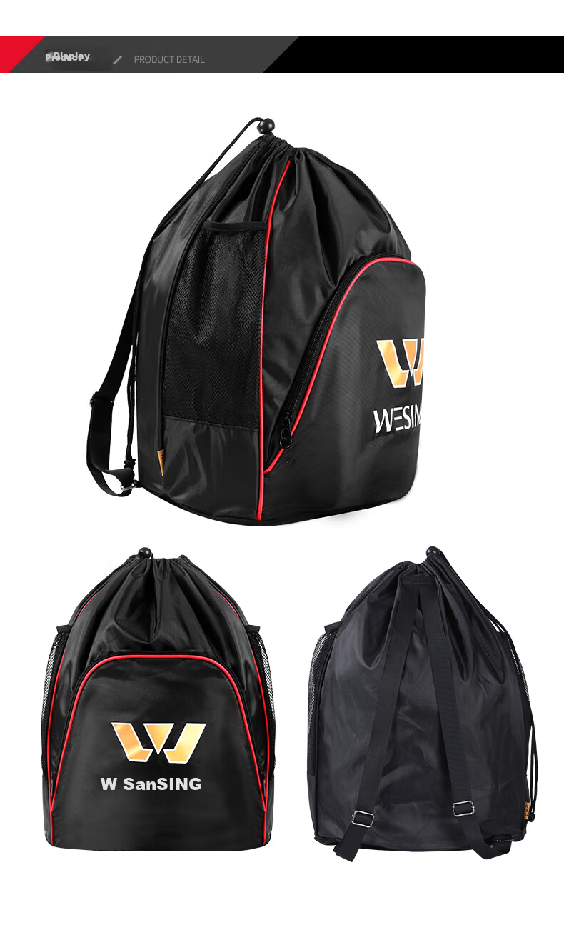 Jiurishan Boxing Gear Bag Combat Gloves Sports Equipment Backpack Training Drawstring Bag Blue Stripes 7
