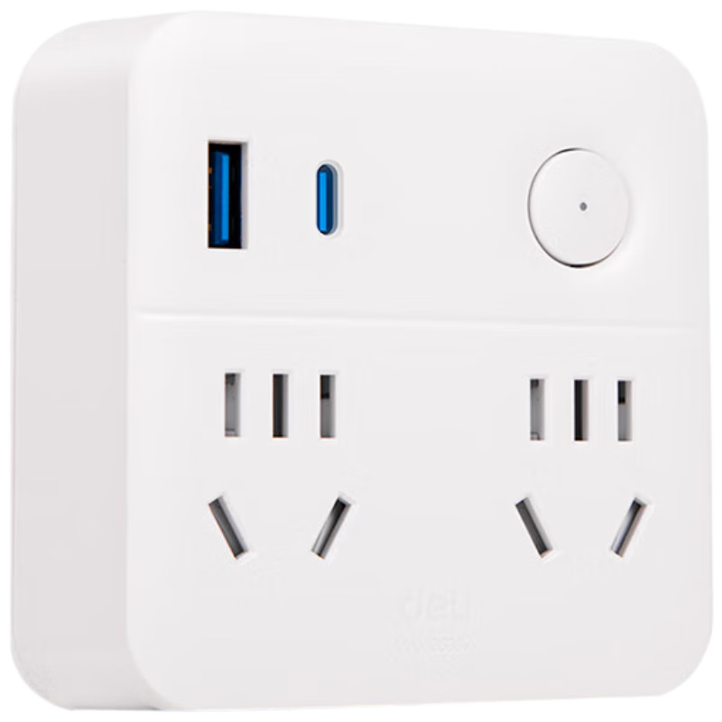 Deli 20W PD Apple Fast Charging, 86-Type Conversion Plug/socket/conversion Socket/power Adapter, One-To Conversion Plug, 4-Outlet Master Control + USB LU5041