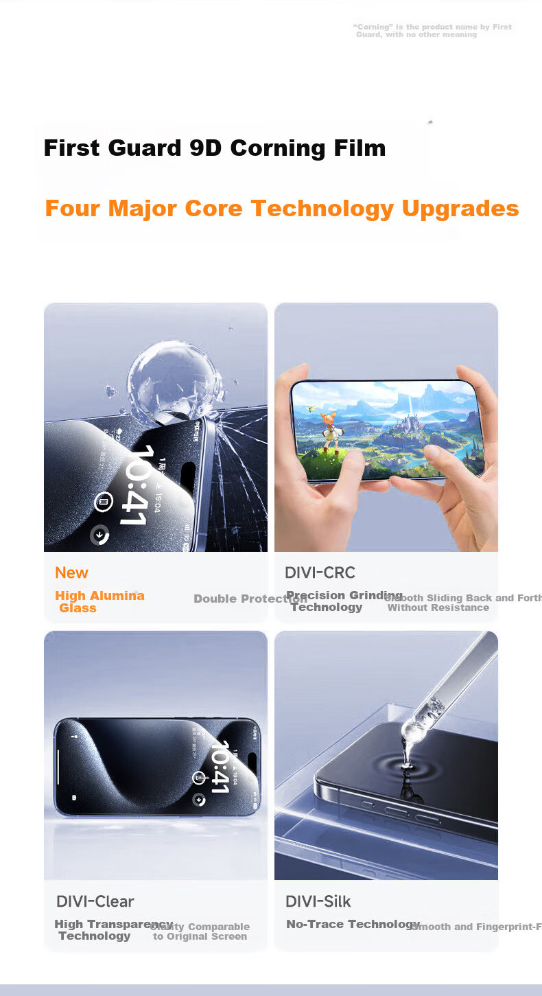 DIVI DIVI Dust-Free Warehouse Instant Paste iPhone 15 Pro Max Tempered Glass Screen Protector Full Coverage Anti-Drop Anti-Fingerprint Smooth Touch 1 Piece 4