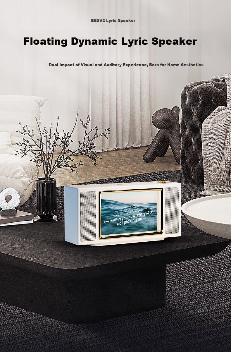 BBS V2 Floating Lyrics Subtitle Speaker HIFI Sound Quality Wireless Bluetooth Connection Desktop Transparent Visual Internet Celebrity Home Speaker Smart Creative Birthday Gift 1