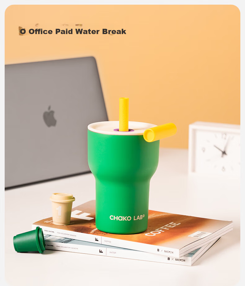 Chakolab Double-Layer Glass Insulated Tumbler Large Capacity Straw Ice Glass Cup Office Stylish Student Coffee Mug 11