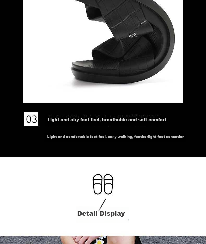 Huameijianbu Cross-Style Men's Outdoor Commuter Slippers, Casual Beach Slippers, Open-Toe Breathable Soft-Soled Sandals, HM6027, Black, Size 41 9