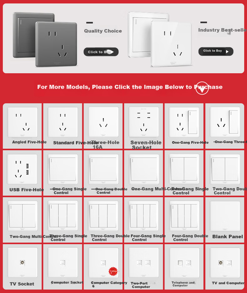 DELIXI CD815 Series 2-Gang 8-Core Network Computer Socket QSE862T8 Switch Socket Panel 1