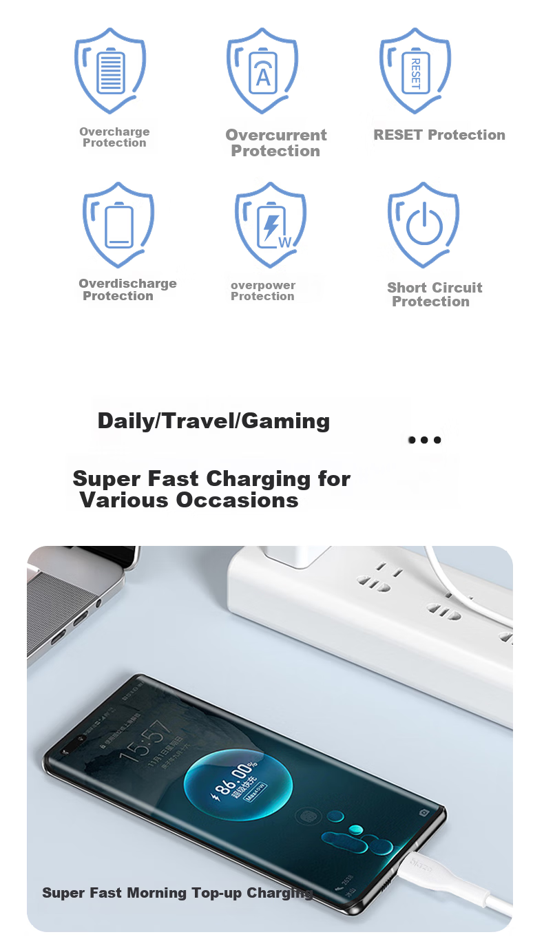BIAZE Huawei 40W Super Fast Charger for Mate60 Pro/50/Pura70 Pro/P40/30 Honor Phones and Tablets Fast Charging Adapter 11