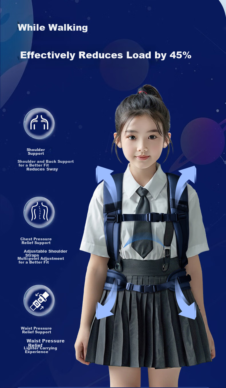 Samsonite Disney TU7 Antibacterial Lightweight Large Capacity Backpack for Boys Grades 1-5 6