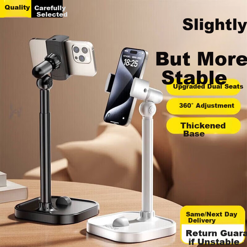 KOVOL White Adjustable Telescopic Mobile Phone Stand Desktop Live Streaming Shooting Support Bracket for Online Classes Apple iPad Air 17 Lazy Video Watching Tool