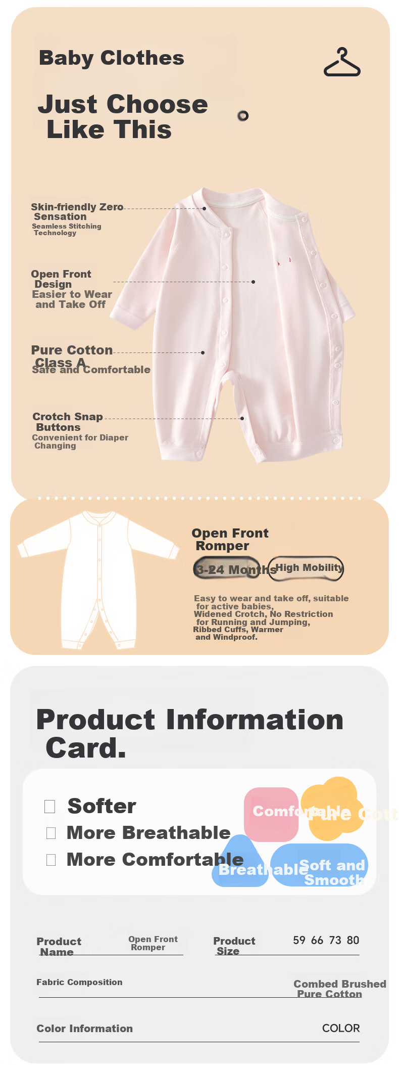 Babyprints Newborn Bodysuit 2-Pack Unisex Cotton Infant Romper Soft Four-Season Jumpsuit Yellow Size 59 3