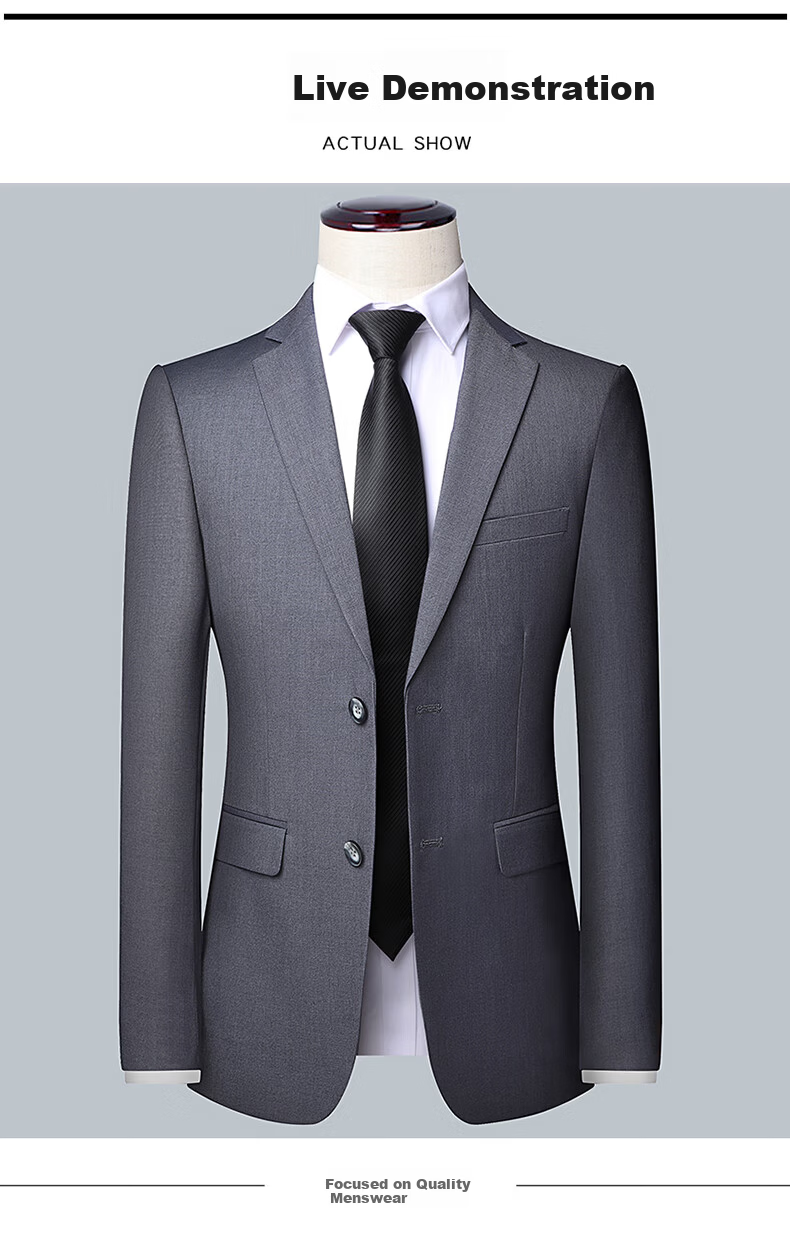 ROMON Men's Suit, Four Seasons Style, Slim Fit, Professional Business Formal Wear, Men's Suit Jacket, Casual Blazer, Men's Clothing 5
