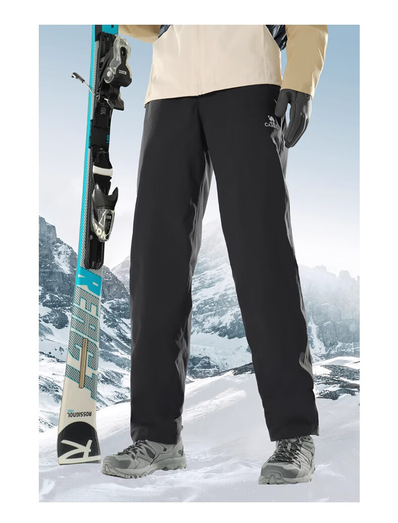 CAMEL Outdoor Hiking Pants for Men, Three-In Spring And Autumn Windproof Waterproof Thickened Fleece-Lined Mountaineering Ski Pants A13CAF0045 19
