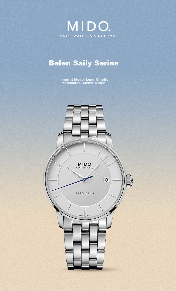 MIDO Belluna Signature Swiss Mechanical Leather Strap Men's Watch Business Casual Gift for Boyfriend 1